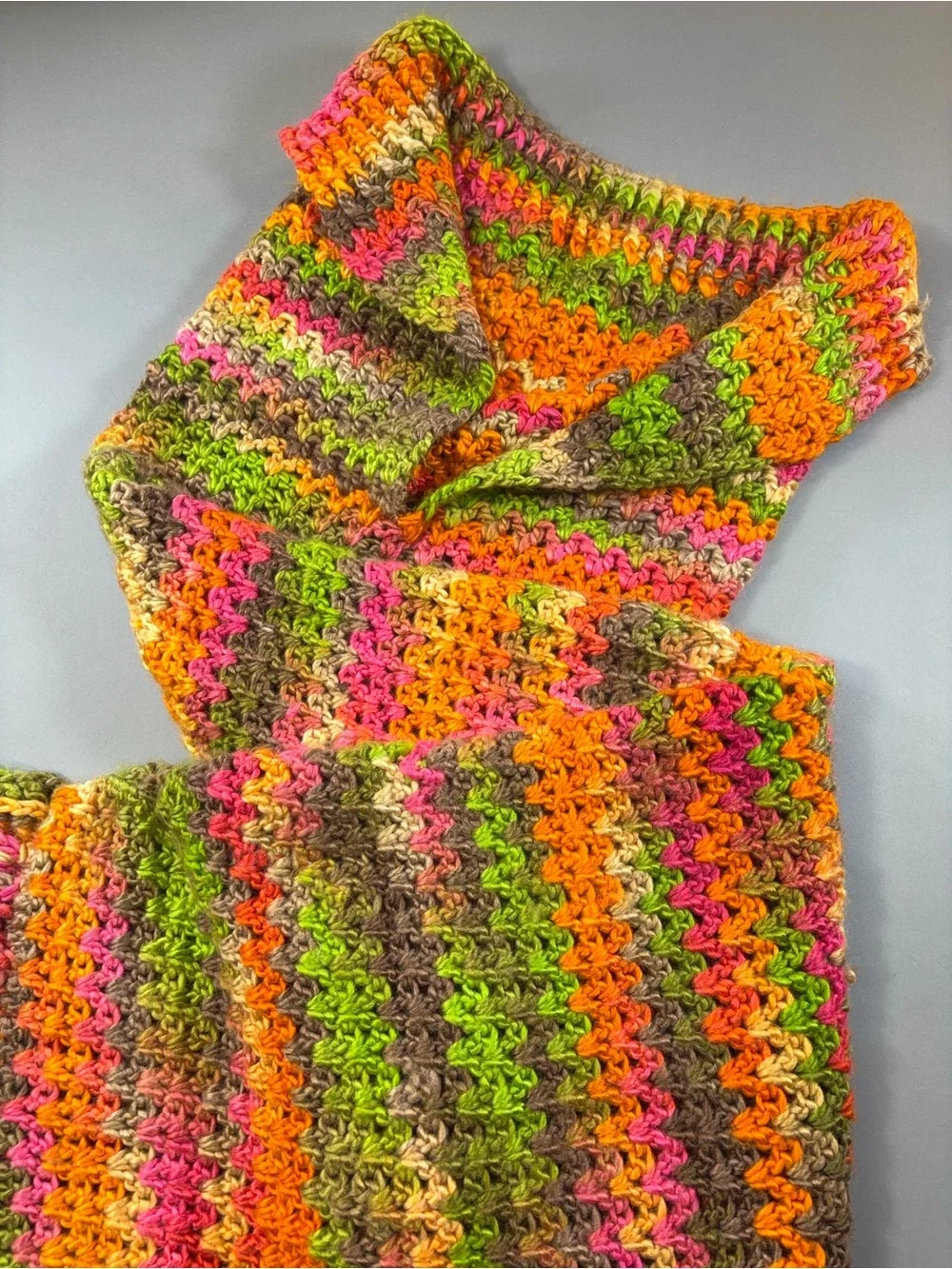 Handmade Crochet 6’+ Mermaid Tail Couch Blanket Wrap Cozy Multicolor HEAVY